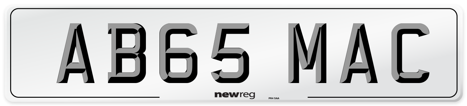AB65 MAC Number Plate from New Reg